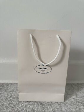 Prada Milano White Gift Bag with Rope Handles